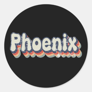 Sticker Rond Phoenix Arizona Chrome City Classic Art