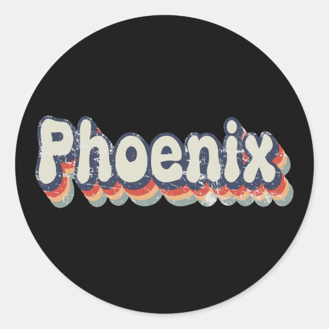 Sticker Rond Phoenix Arizona Chrome City Classic Art (Devant)