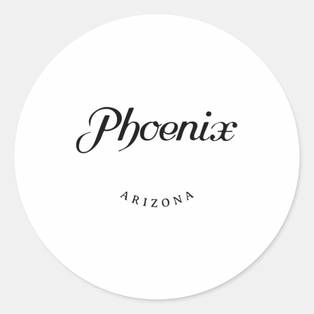 Sticker Rond Phoenix Arizona noir Police (Devant)