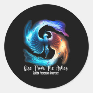 Sticker Rond Phoenix Montée De Ashes Suicide Prevention Awa
