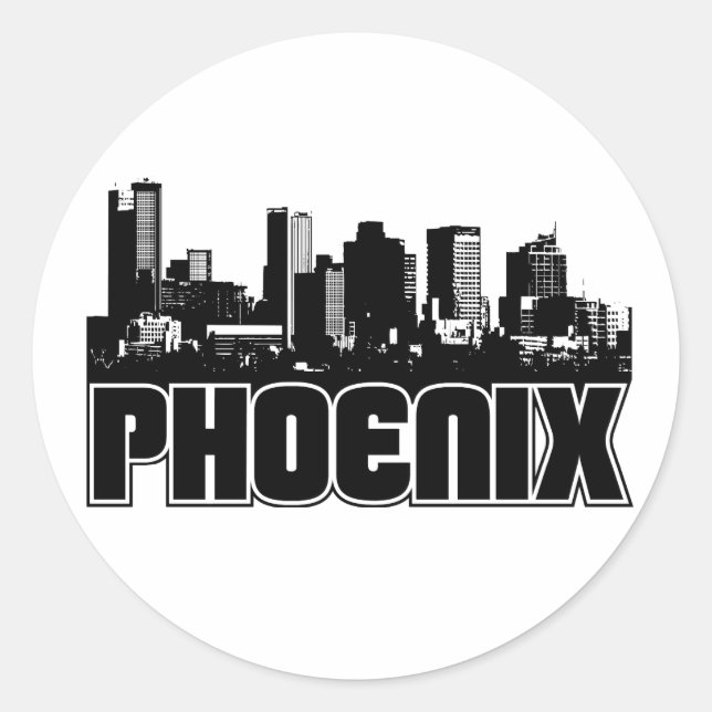 Sticker Rond Phoenix Skyline (Devant)