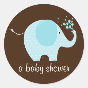 Sticker Rond Phoque de douche éléphant bébé