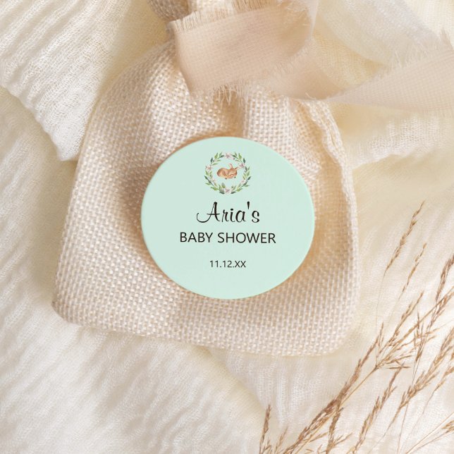 Sticker Rond Phoque de la cerf dormant à fleurs sur l'enveloppe (Créateur téléchargé)