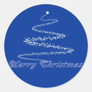 Sticker Rond Phoque de Noël bleu joyeux