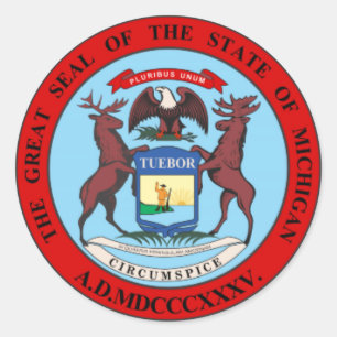 Sticker Rond Phoque du Michigan
