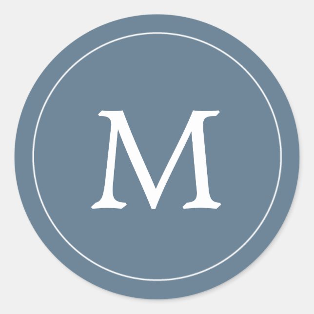 Sticker Rond Phoque gris bleu et blanc (Devant)