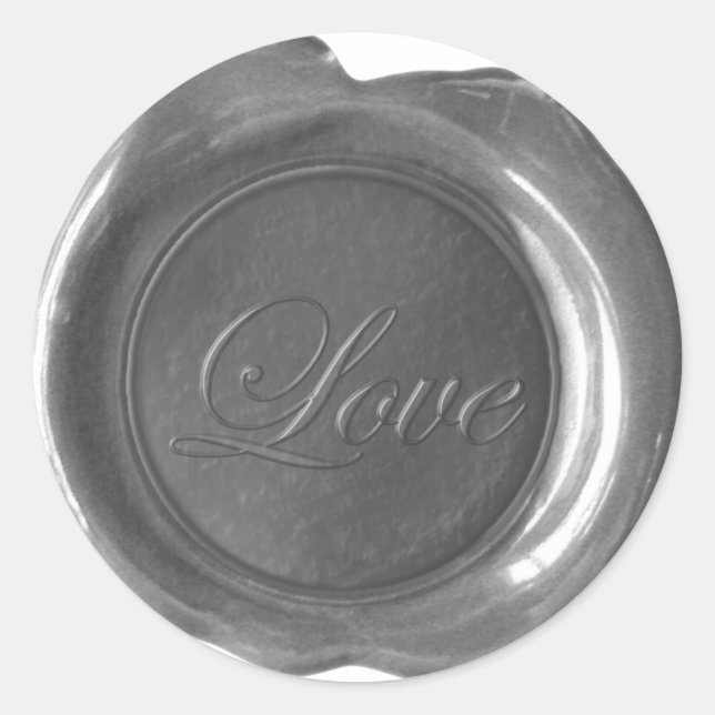 Sticker Rond Phoques de cire Faux - Script de charbon de bois - (Devant)