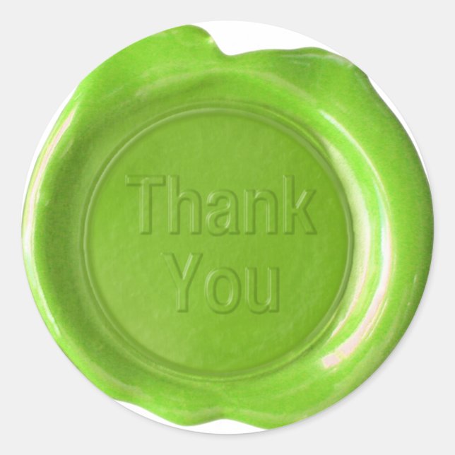 Sticker Rond Phoques de cire Faux - Vert herbe - Gras - Merci (Devant)