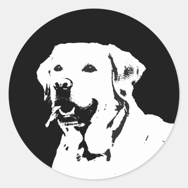 Sticker Rond Phoques de l'enveloppe de l'autocollant de chien d (Devant)