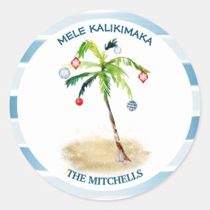 Sticker Rond Phoques de l'enveloppe de vacances Mele Kalikimaka