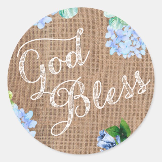 Sticker Rond Phoques de l'enveloppe Dieu béni pour le baptême,  (Devant)