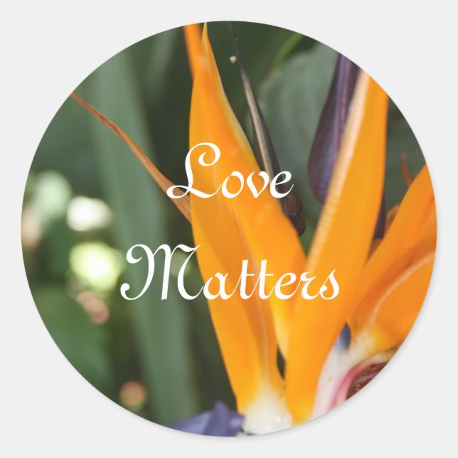 Sticker Rond Phoques de l'enveloppe Mariage Bird of Paradise (Devant)