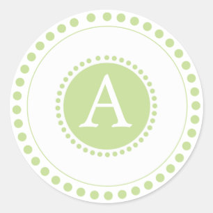 Sticker Rond Phoques de l'enveloppe personnalisée en vert citro