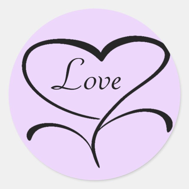 Sticker Rond Phoques d'enveloppe d'amour (Devant)