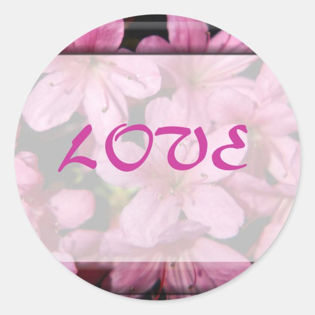 Sticker Rond Phoques d'enveloppe d'amour (Devant)