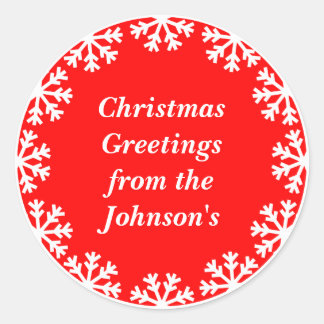 Sticker Rond Phoques d'enveloppe de Noël personnalisés