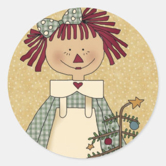 Sticker Rond Phoques d'enveloppe de Noël : Simple Joys Annie