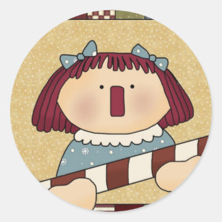 Sticker Rond Phoques d'enveloppe de Noël : Simple Joys Annie