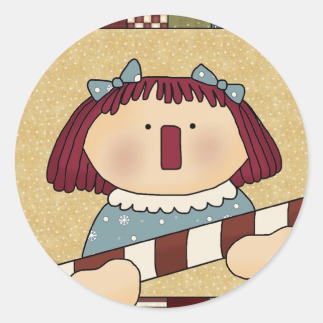 Sticker Rond Phoques d'enveloppe de Noël : Simple Joys Annie (Devant)