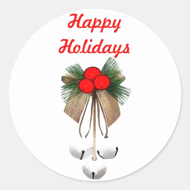 Sticker Rond Phoques d'enveloppe d'ornement de Noël (Devant)