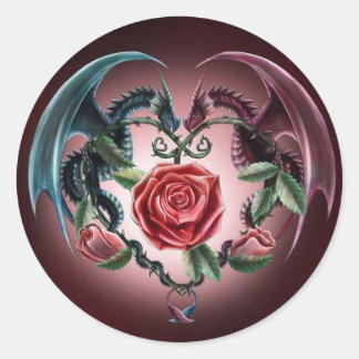 Sticker Rond Phoques d'enveloppe Dragon Love