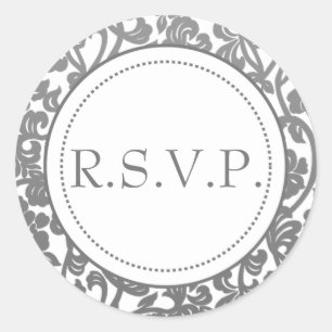 Sticker Rond Phoques d'enveloppe gothique gris et blanc