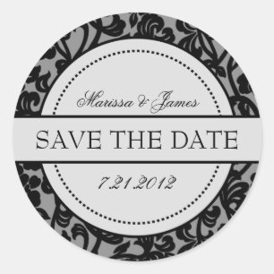 Sticker Rond Phoques d'enveloppe gothique noir et gris