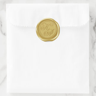 Sticker Rond Phoques d'enveloppe initiale monogramme