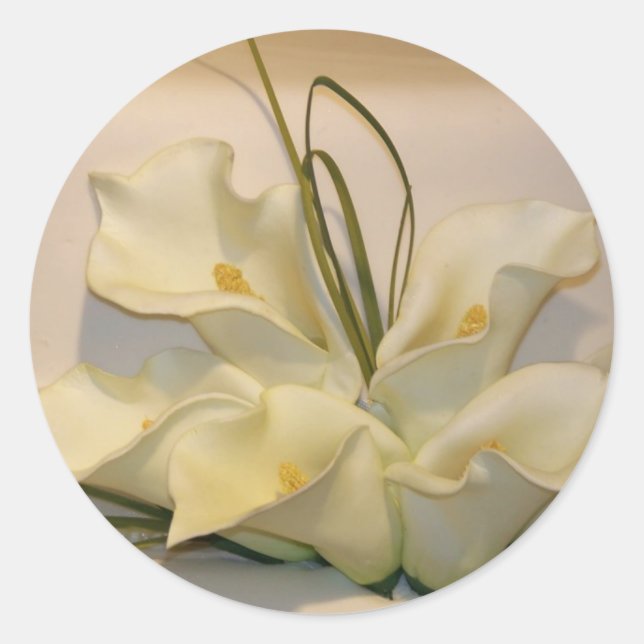 Sticker Rond Phoques d'enveloppe mariage Calla lily (Devant)