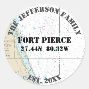 Sticker Rond Phoques d'enveloppe marine de Fort Pierce en Flori