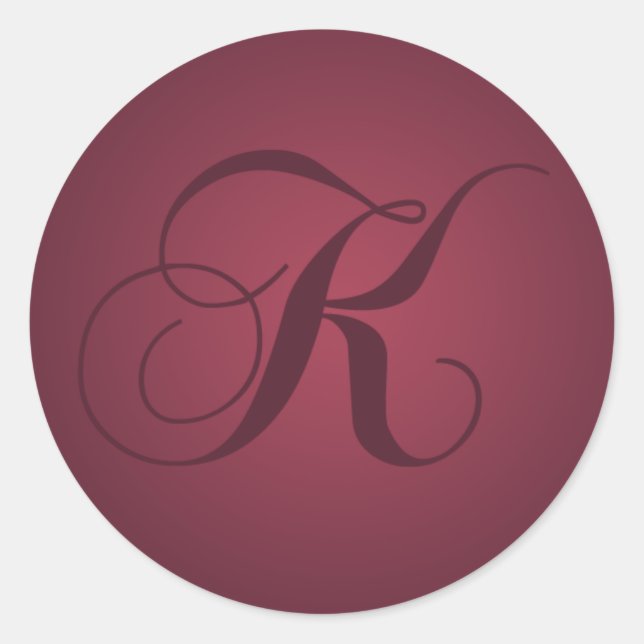 Sticker Rond Phoques d'enveloppe Monogramme K (Devant)