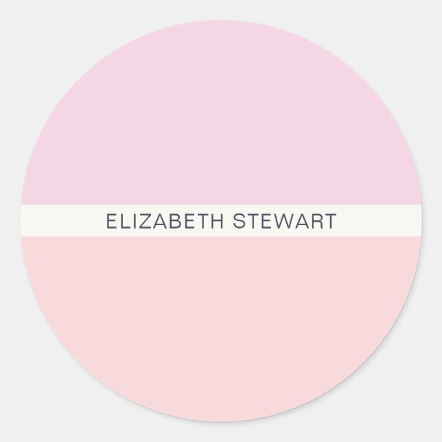 Sticker Rond Phoques d'enveloppe rose clair et corail moderne (Devant)