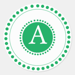 Sticker Rond Phoques d'enveloppe verte personnalisées
