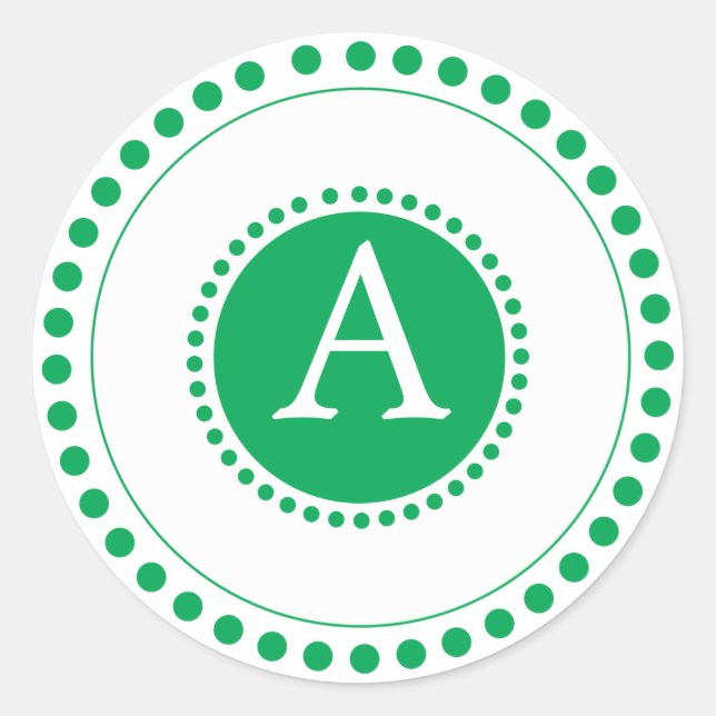 Sticker Rond Phoques d'enveloppe verte personnalisées (Devant)