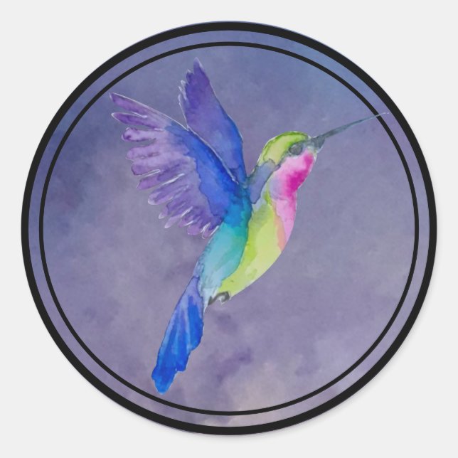 Sticker Rond Phoques d'enveloppes de colibris (Devant)