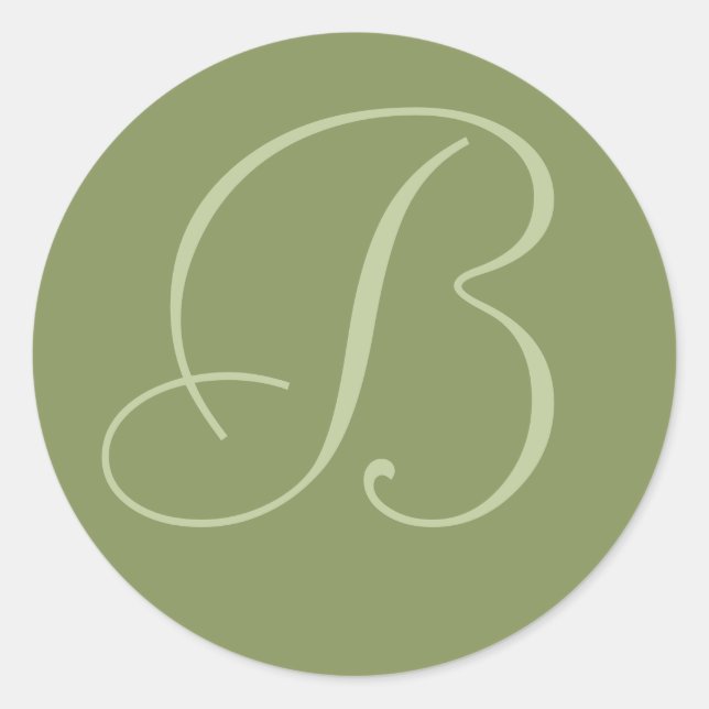 Sticker Rond Phoques d'enveloppes Mariages monogrammes de coule (Devant)
