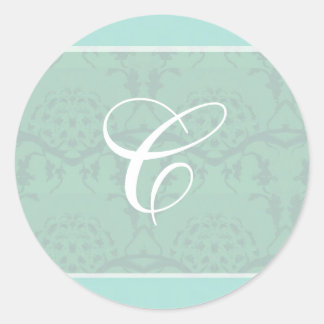 Sticker Rond Phoques d'enveloppes vert mousse de mer