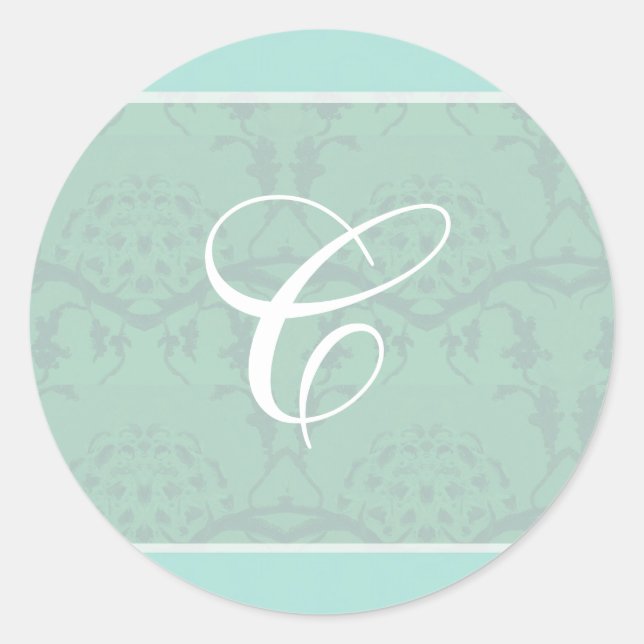 Sticker Rond Phoques d'enveloppes vert mousse de mer (Devant)