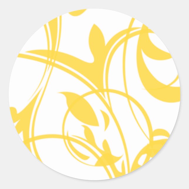 Sticker Rond Phoques D'Invitation Jaune Et Blanc (Devant)