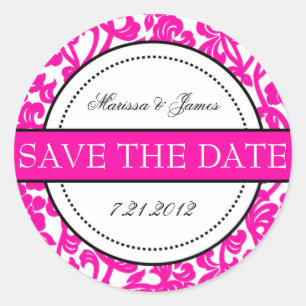 Sticker Rond Phoques gothiques blancs et roses de l'enveloppe