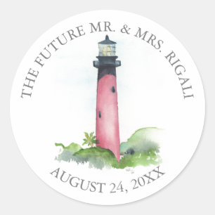Sticker Rond Phoques Mariage phare