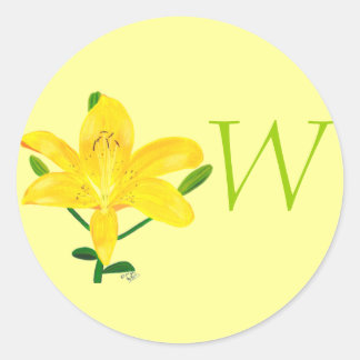 Sticker Rond Phoques Mariages de Lily Jaune