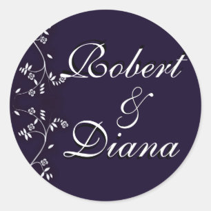 Sticker Rond Phoques mariages de prune profonde