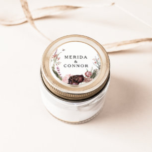 Sticker Rond Phoques Mariages floraux Boho de Bourgogne