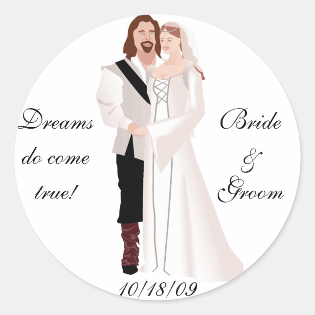 Sticker Rond Phoques Mariages médiévaux (Devant)