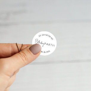 Sticker Rond Phoques minimalistes d'adresse de retour d'anniver