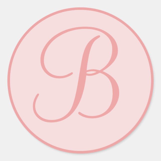 Sticker Rond Phoques personnels en rose monogramme (Devant)