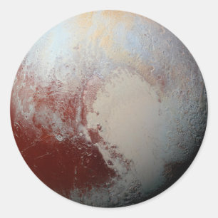 Sticker Rond Photo 2015 de planète Pluton par New Horizons de