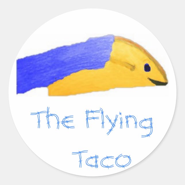 Sticker Rond Photo 73, Le Taco Volant (Devant)