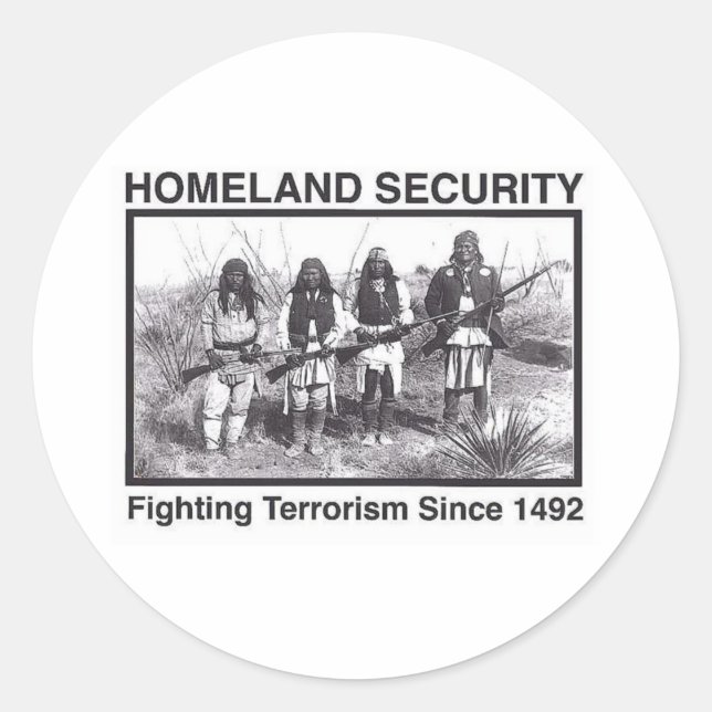 Sticker Rond Photo blanche Sécurité intérieure indienne (Devant)